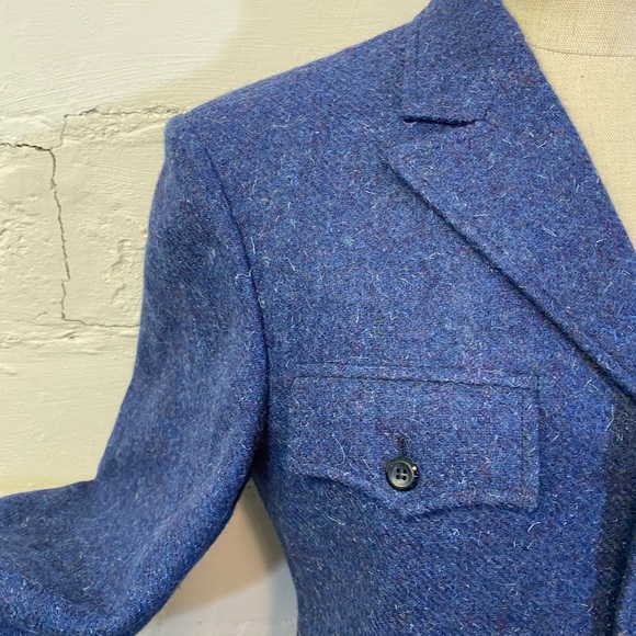Vintage Ali Kong Custom Tailored Military Blazer in Blue Wool 4 Pockets Unisex - Picture 7 of 16